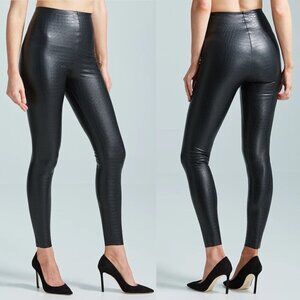 Commando Faux Leather Croc Leggings Black Size S Animal snake embossed textured